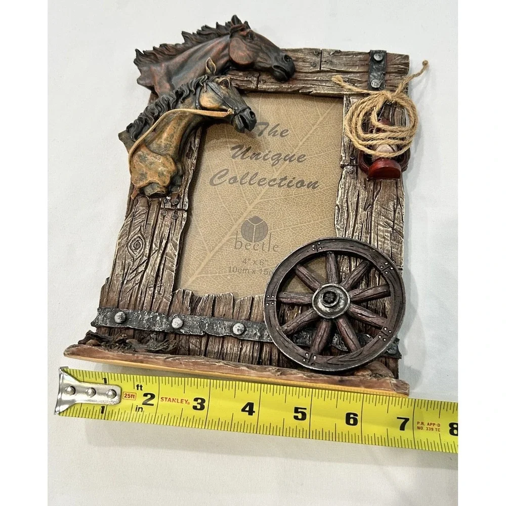 The Unique Collection 3D‎ Horse Western Cowboy Country Picture Frame 4x6 Photos